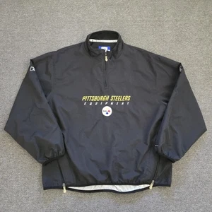 Pittsburgh Steelers LARGE Reebok Equipment Wind Breaker Jacket Pull Over - Picture 1 of 13