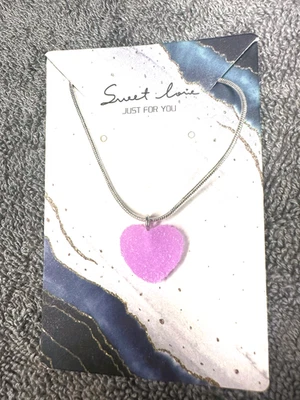 💖Collar Corazón Azúcar PLATA ESTERLINA PLATA ESTERLINA DULCE AMOR "Gimme Some Sugar"-ROSA-RARO Foto 1 de 4