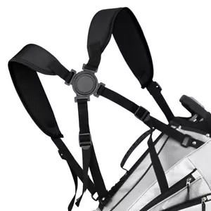 Golf Bag Strap Replacement Double Shoulder 4 Point Thick Backpack Strap Black - Picture 1 of 6