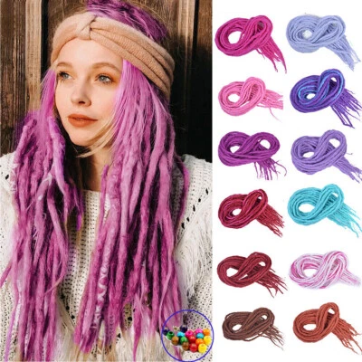 22" Weich Wolldreads Double Ended Dreadlocks Wool Dreadlock Extension DE Dreads - Bild 1 von 4