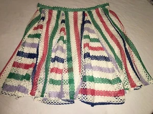 Nuevo Anthropologie $148 Eva Franco Arco Iris Red Falda Pescadores talla 10 Acampanado - Imagen 1 de 6