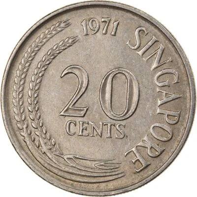 Singapur | Moneda de 20 centavos | KM4 | 1967 - 1985 cobre-níquel Foto 1 de 4