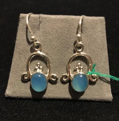 ORECCHINI IN ARGENTO CON AGATA TURCHESE - GIOIELLERIA OTTAVIANI ROMA - Immagine 1 di 2