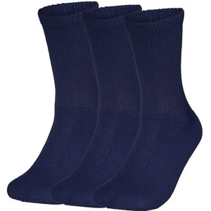 3 Pairs Cotton Diabetic Crew Socks - Non-Binding Wide Top Comfort & Support f... - Picture 1 of 8