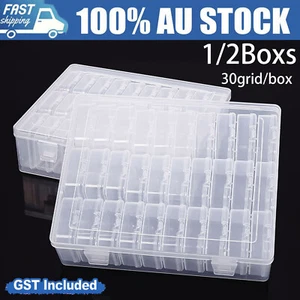 1/2BOX Small Plastic Clear Transparent Container Case Storage Box Organizer Tool - Picture 1 of 11