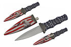 Dagger 3.5" Double Edge Blade USA American Flag Bald Eagle Boot Knife with Clip