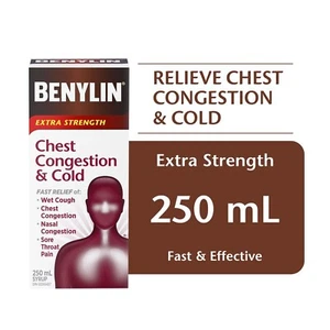 2 PACK BENYLIN Extra Strength Chest Congestion & Cold Syrup 250ml - Picture 1 of 1