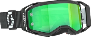 SCOTT PROSPECT 2.0 MOTORCYCLE MX GOGGLES BLACK/WHITE W/ GREEN CHROME WORKS LENS - Picture 1 of 3