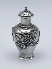 WANG HING PEPPERPOT ARGENTO CINESE c1890 VASO IN MINIATURA DESIGN