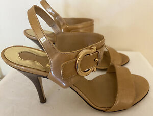 Salvatore Ferragamo Brianna Heels Gold Bronze Made in Italy Size 8.5