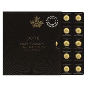 2024 25 x 1 Gram Gold Maple Leafs - RCM Maplegram25 In Assay - In Stock - Picture 1 of 5