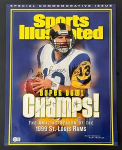 KURT WARNER SIGNED ST LOUIS RAMS SPORTS ILLUSTRATED 16x20 PHOTO & BECKETT COA - Picture 1 of 3