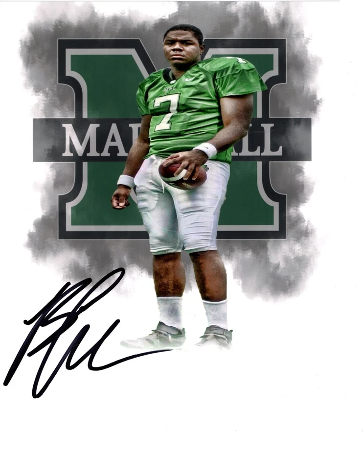 Byron Leftwich Marshall Thundering Herd autógrafo firmado 8x10 foto de fútbol americano NFL Foto 1 de 1
