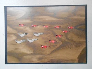 MILITARY AIRFORCE PRINT- RAF TYPHOONS 17 AND 29 SQN IN FORMATION WITH RED ARROWS - Picture 1 of 1