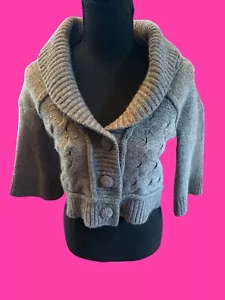 Vintage Juicy Couture Y2K Cropped Cardigan Cashmere Sweater Ladies Large - Picture 1 of 10
