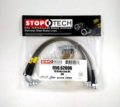 STOPTECH STAINLESS STEEL BRAIDED FRONT BRAKE LINES FOR 06-09 PONTIAC SOLSTICE Foto 1 de 3