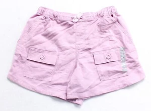 OshKosh B'gosh Girl's Solid Woven Cargo Drawstring Shorts EJ3 Pink Size 12 NWT - Picture 1 of 3