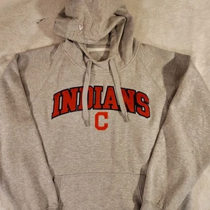 Vtg Antigua L Cleveland Indians Chief Wahoo Stitched Logo Fleece Hoodie Thick - Picture 1 of 21