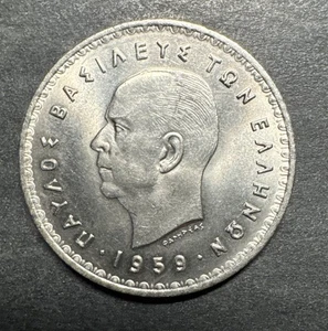 1959 GREECE 10 DRACHMAI UNC GREEK BEAUTIFUL COIN WORLD FOREIGN LARGE - Picture 1 of 3