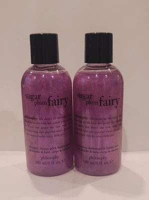 2pk New! Philosophy Sugar Plum Fairy Shampoo, Shower Gel & Bubble Bath 6fl oz - Image 1 of 2
