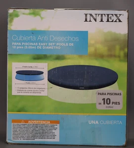 INTEX 28021E Pool Cover: for 10ft Round Easy Set Pools 12in Overhang – Snug Fit - Picture 1 of 5