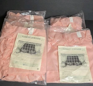 Vintage Elegant Curtains Light Pink 6 Curtains (60x24) 2 Valances (56x12)  USA - Picture 1 of 11