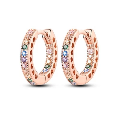 MULA Europäische Rose Love Hoop Ohrringe AAA CZ Für Frauen Schmuck 925 Silber - Bild 1 von 4