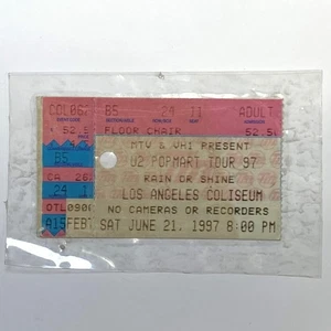 U2 Popmart Tour - Los Angeles Coliseum, 21. Juni 1997 Ticket Stub, laminiert - Bild 1 von 2