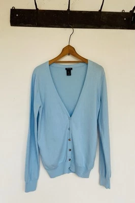 GANT Light Blue Cotton Blend Knit Cardigan Ladies SZ L Suit 10 - 12 Great Cond - Image 1 of 4