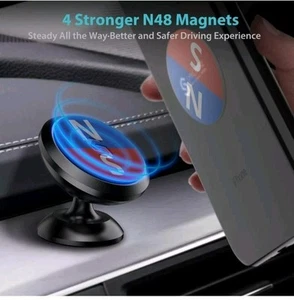 In Car Magnetic Phone Holder Mount Dashboard Dash Mobile Rotate 360 Swivel Stick - Picture 1 of 6