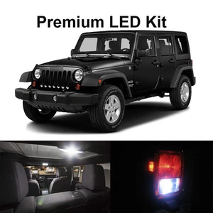 8 x White LED Interior Bulb Reverse License Plate Lights for Jeep Wrangler JK - Bild 1 von 8