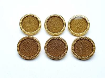 6 St Metall Knopf Metallknöpfe Ösenknopf 15 mm Farbe Golden Hohe Qualität - Bild 1 von 4