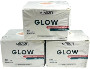 Minimo Glow Skin Brightening Face Scrub with Organic Turmeric 5 fl oz - LOT of 3 - Picture 1 of 6