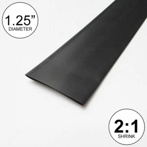1,25"" ID schwarz Wärmeschrumpfschlauch 2:1 Verhältnis 1-1/4"" Folie (2 Fuß) Zoll/Fuß/bis 30 mm - Bild 1 von 4