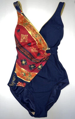 Купальник цельный женский Sirena Signatures коричневый темно-синий золотой размер 6/8 - Изображение 1 из 4