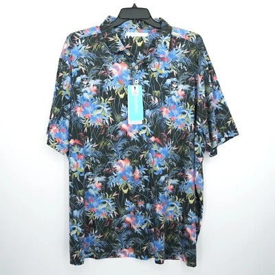 Roundtree Yorke Caribbean Short-Sleeve 2XB Black Red Blue Green White Floral NWT - Image 1 of 4