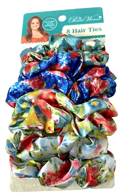 PACK 8 CORBATAS FLORALES SCRUNCHIE tela LA MUJER PIONERA dos de cada color Foto 1 de 2