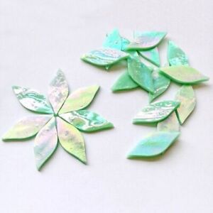 Craft Hand-cut Deco DIY Mosaic Tiles Bulk Petal Leaves Shiny Stained Glass Piece