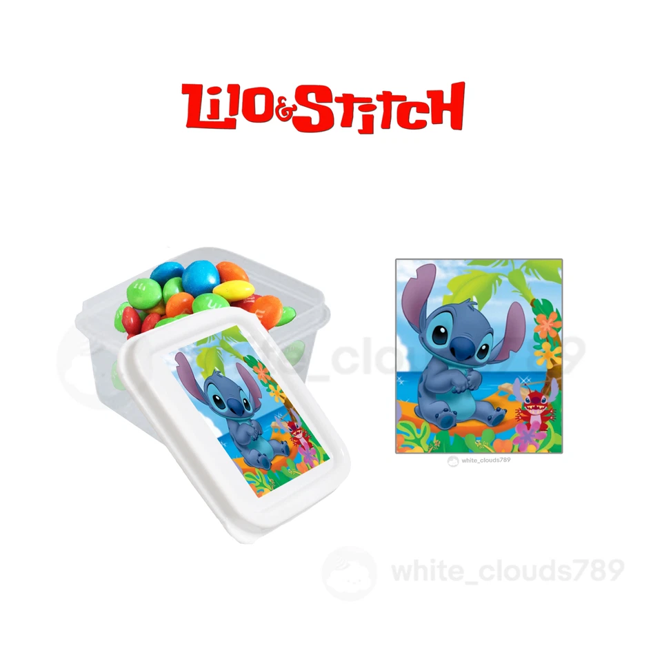 10 contenedores de dulces Lilo and Stitch Party Favor con tapa 2,3 oz rellenables regalo Foto 1 de 1