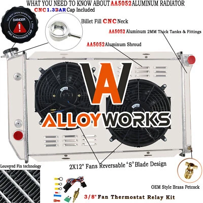 Ventilador de cubierta de radiador de 4 filas para FORD THUNDERBIRD/TORINO/MERCURY COUGAR/ELITE 75-79 Foto 1 de 4