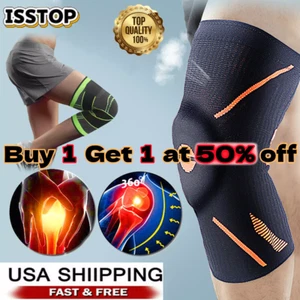 Knee Brace Compression Sleeve Support For Sport Gym Joint Pain Arthritis Relief - Picture 1 of 23