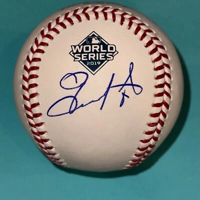 GERARDO PARRA Firmado Oficial 2019 Serie Mundial Béisbol Beckett (BAS) Foto 1 de 4
