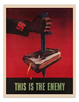 ESTE ES EL ENEMIGO | Póster de guerra vintage de propaganda nazi de la Segunda Guerra Mundial -sin marco - IMPRESIÓN Foto 1 de 3