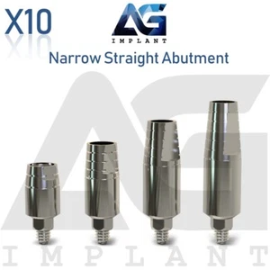 10 Sistema Prótesis Recto Estrecho Titanio Estético para Int Hexadecimal 2,42mm - Imagen 1 de 3