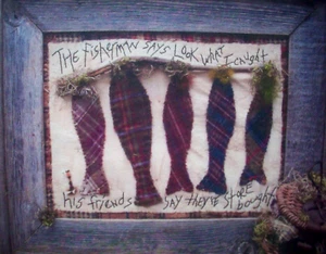 Fishing caught or store brought embrodery primitive quilt pattern *A7 - Picture 1 of 3