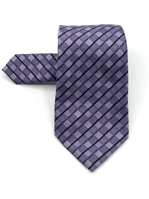 Corbata tejida Van Heusen, poliéster, púrpura, a cuadros Foto 1 de 4