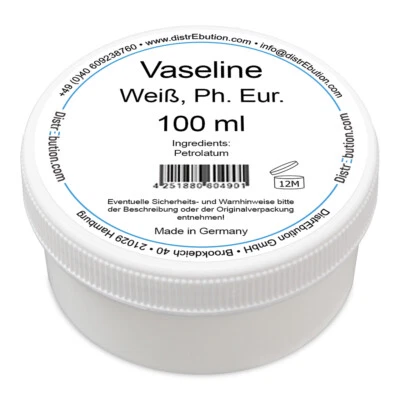 100 ml Vaseline Creme weiß, Petroleum Jelly parfümfrei, Körperpflege, technisch