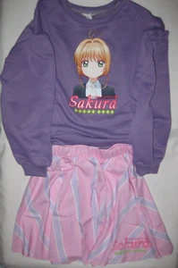 Shein x Cardcaptor Sakura girls 11-12yrs sweatshirt & striped skirt set nwt - Picture 1 of 3