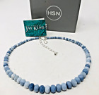 Hsn Jay King  Sterling Silver Blue Lace Agate Graduated Beads 18" Necklace