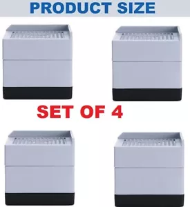 3" Heavy Duty Bed Risers Furniture Blocks Adjustable height Stackable set of 4 - Picture 1 of 6